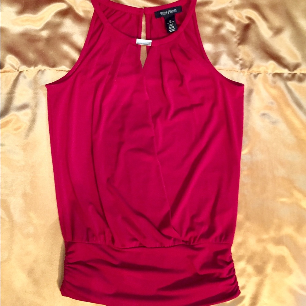 White House Black Market Sleeveless Red Blouse.